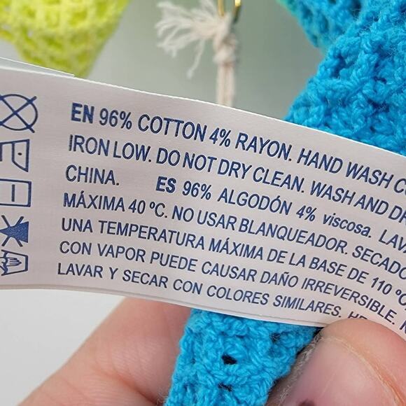 NEW Forever 21 Girls Tie Dye Fishnet Jersey Sheer Cropped Blue Top‎ Size 9/10 - Picture 6 of 8